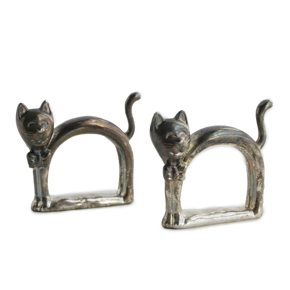 Vintage Metal Cat Napkin Holders (2)